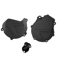 CLUTCH & IGNITION COVER PROTECTOR KTM EXCF450/500 17-23, FE450/501 17-23 BLACK